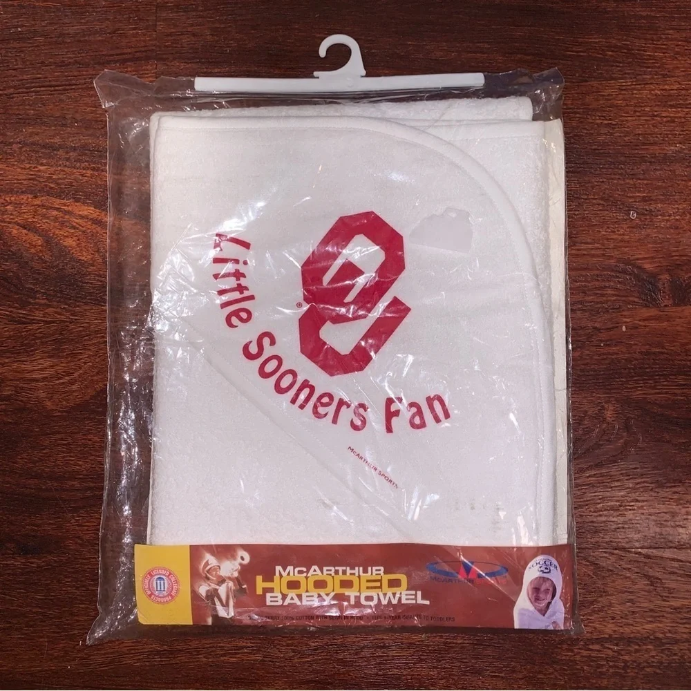 NCAA Oklahoma LITTLE SOONERS FAN Hooded Baby Towel Official Licensed 100% Cotton